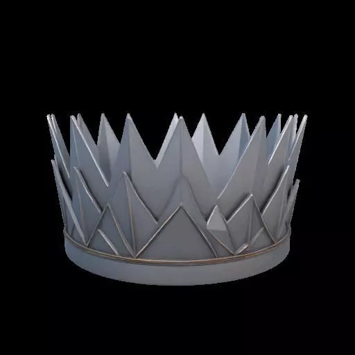 Origami Queen or king Crown 3D print model_12