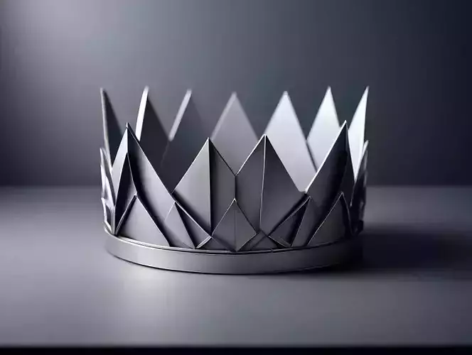 Origami Queen or king Crown 3D print model Origami Queen or king Crown 3D print model