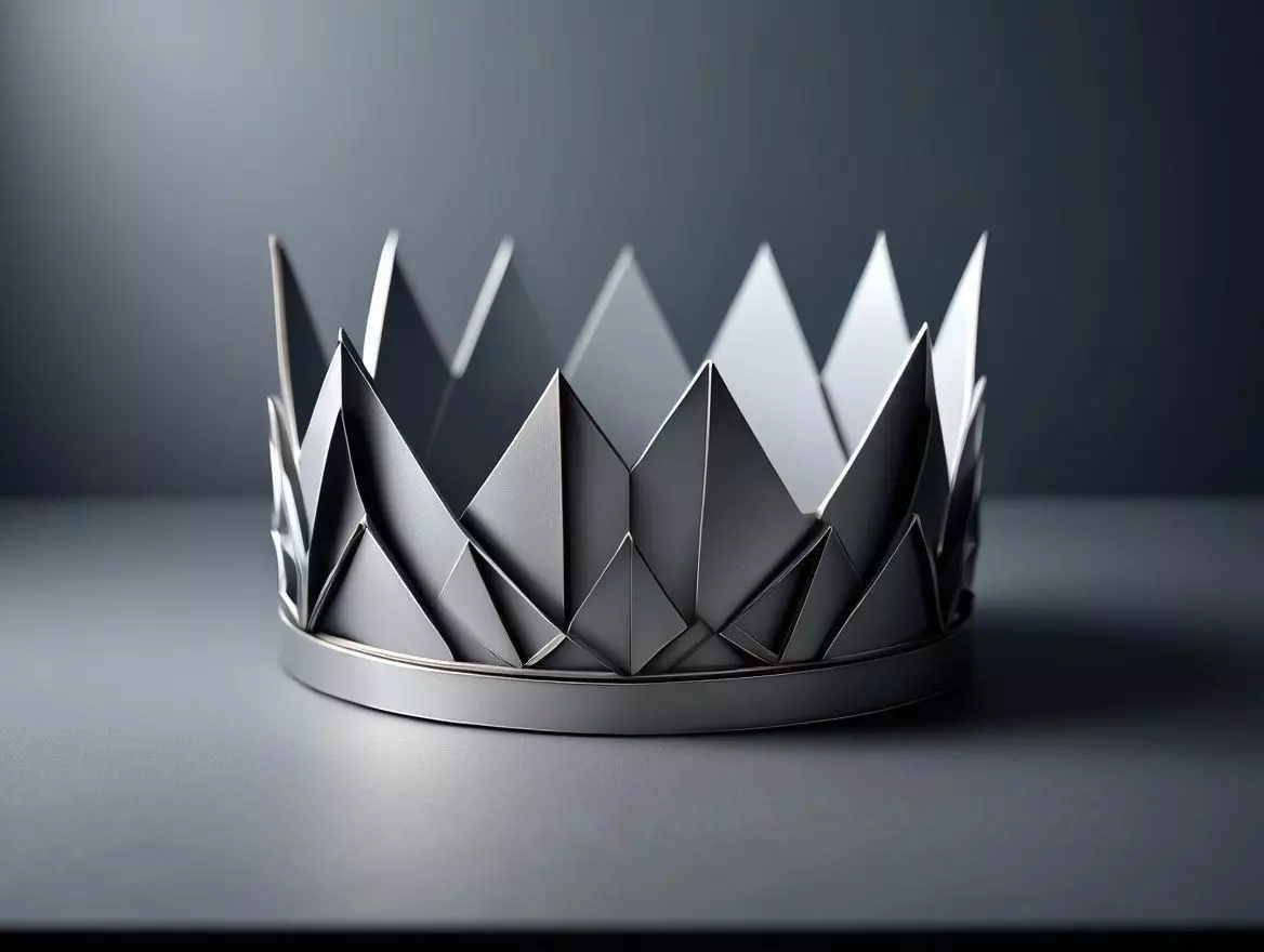 Origami Queen or king Crown 3D print model_0