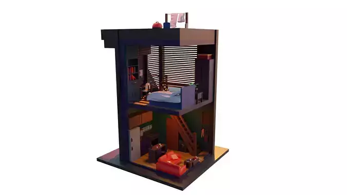 Duplex Apartment Low-poly 3D model