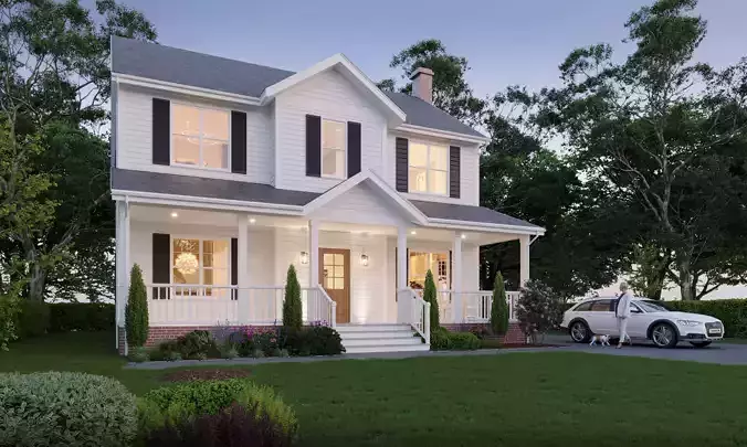 Realistic 3D Exterior Scene for Visualization and Rendering