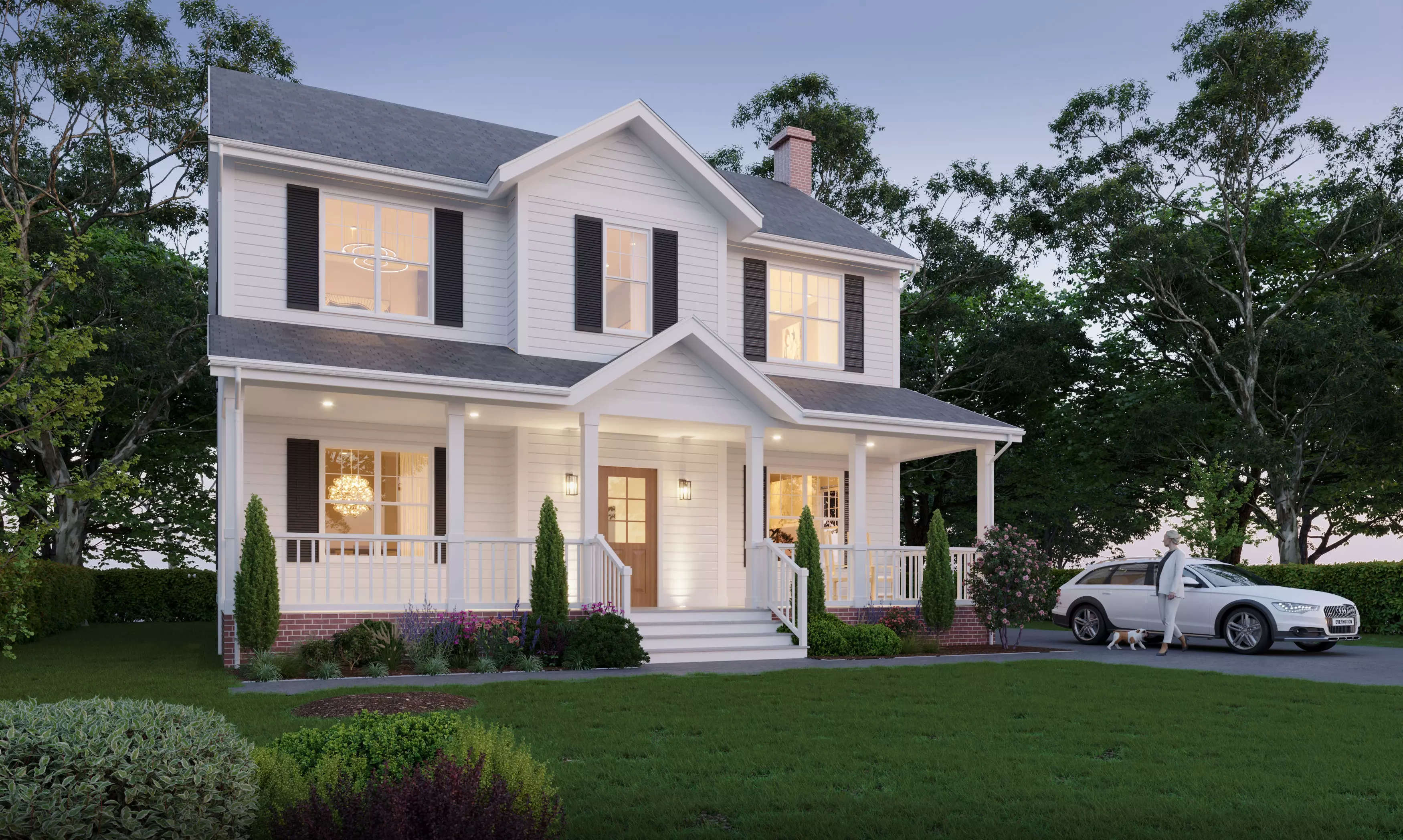 Realistic 3D Exterior Scene for Visualization and Rendering 3D model_0