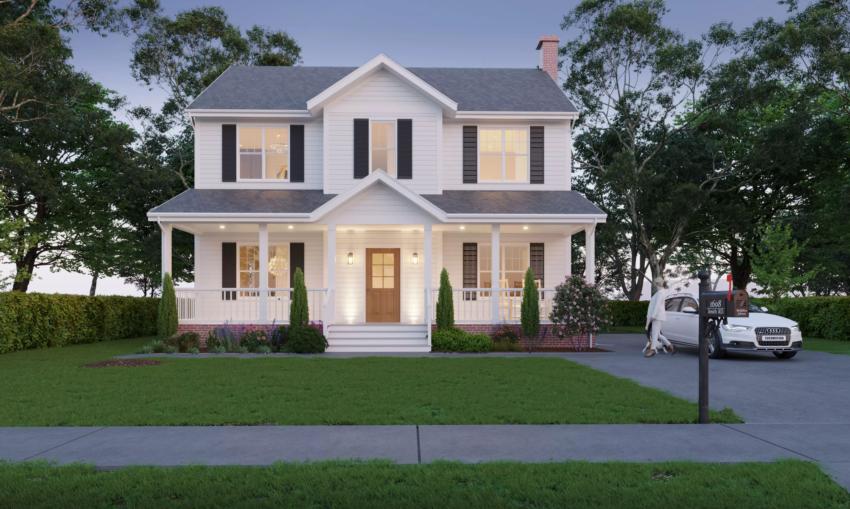 Realistic 3D Exterior Scene for Visualization and Rendering 3D model_1