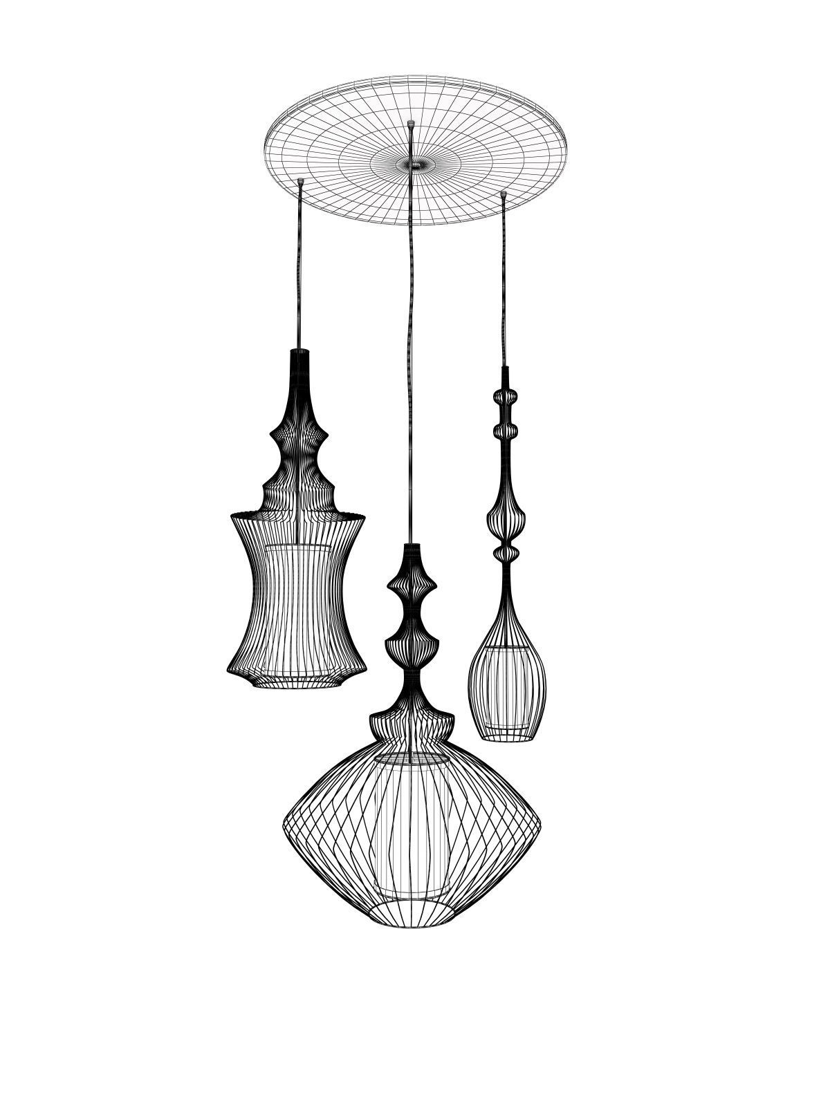 Emperor  Opium and Tibet pendant lamps 3D model_4