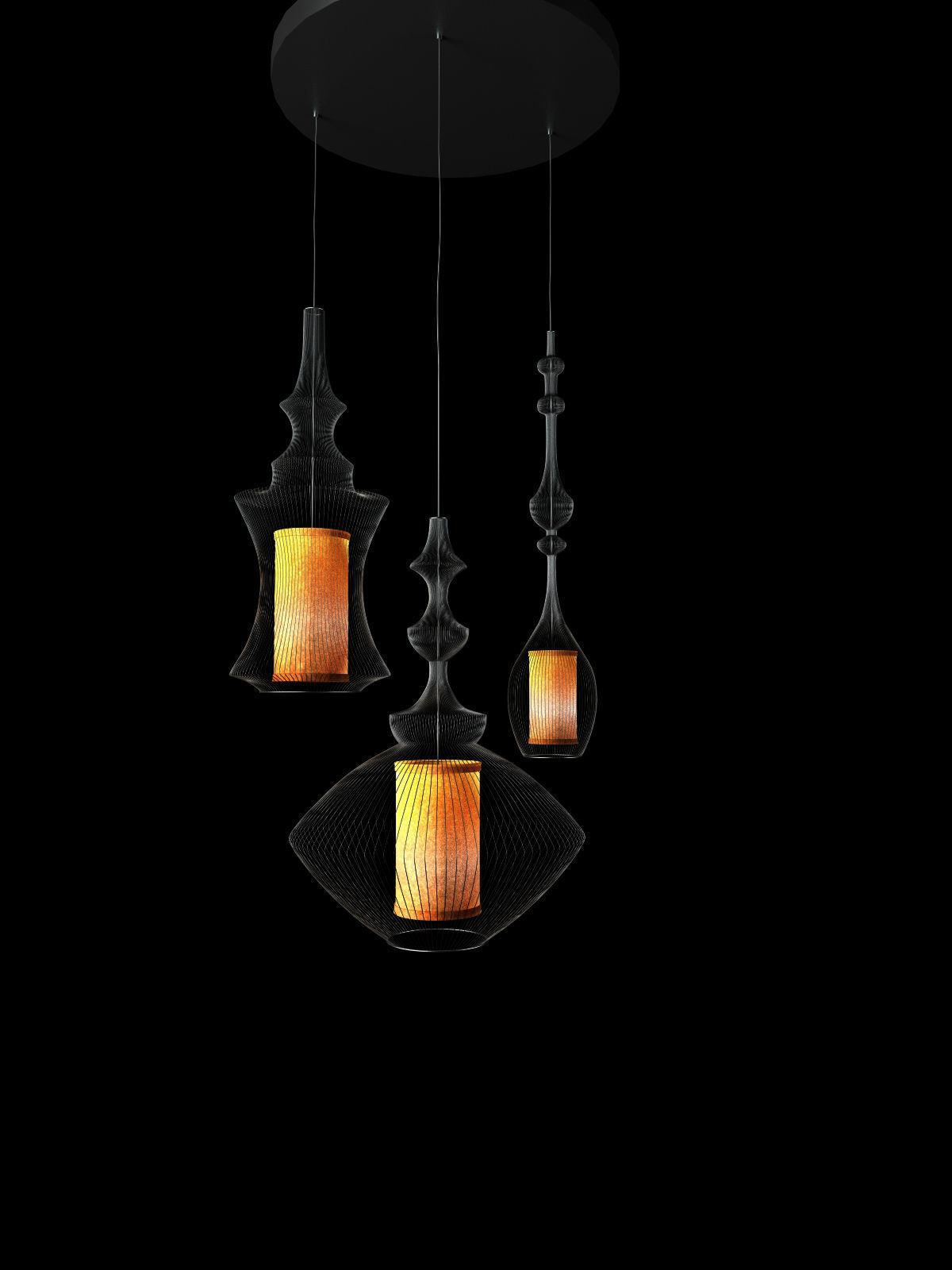 Emperor  Opium and Tibet pendant lamps 3D model_2