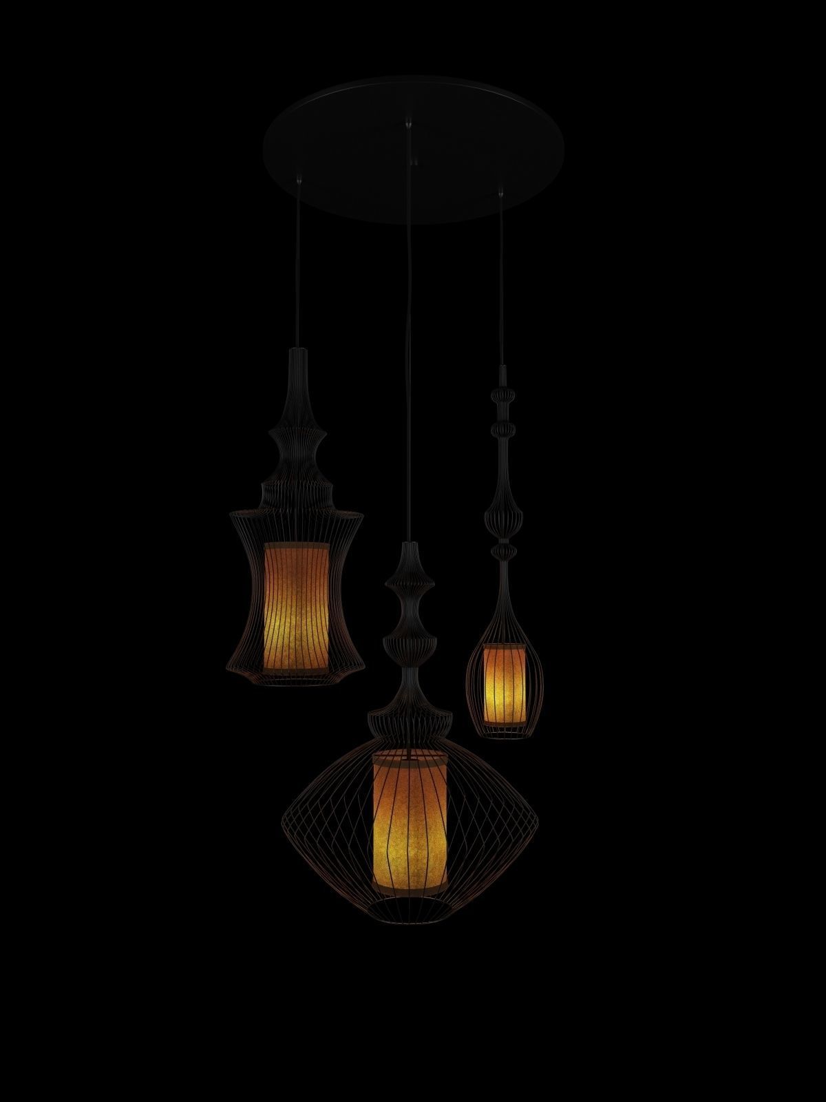 Emperor  Opium and Tibet pendant lamps 3D model_1