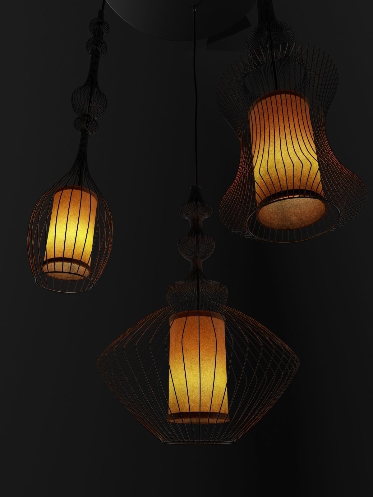 Emperor  Opium and Tibet pendant lamps 3D model_3