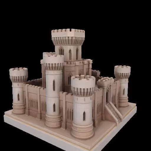 Architectural Medieval Castle Model 3D print model_5