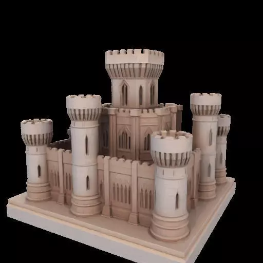 Architectural Medieval Castle Model 3D print model_14