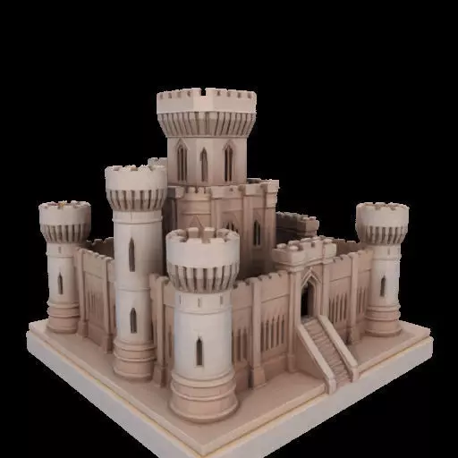 Architectural Medieval Castle Model 3D print model_4