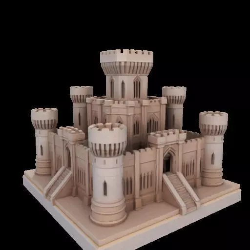 Architectural Medieval Castle Model 3D print model_24