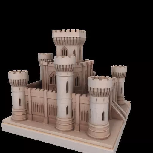 Architectural Medieval Castle Model 3D print model_6