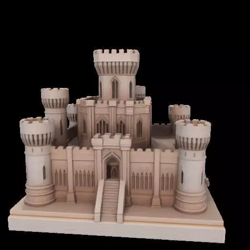 Architectural Medieval Castle Model 3D print model_28