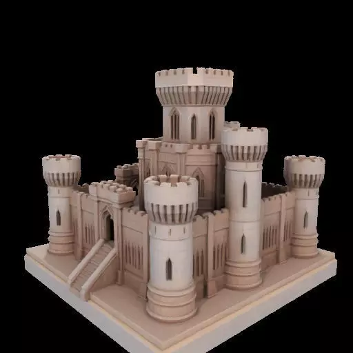 Architectural Medieval Castle Model 3D print model_20