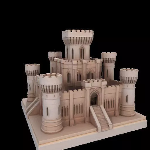 Architectural Medieval Castle Model 3D print model_13