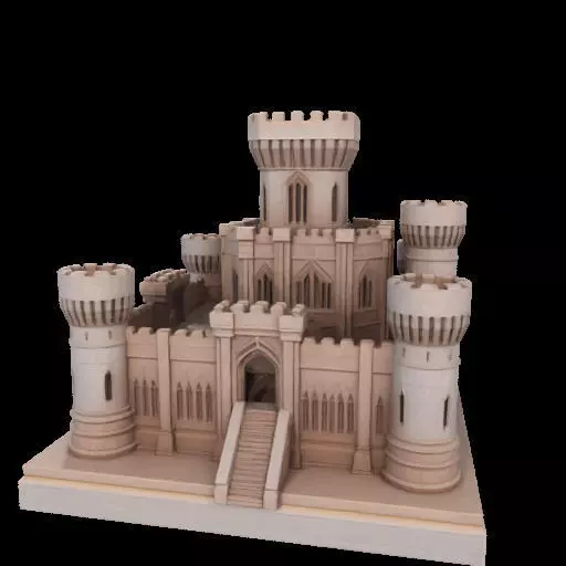 Architectural Medieval Castle Model 3D print model_23