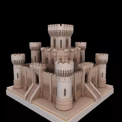 Architectural Medieval Castle Model 3D print model_25