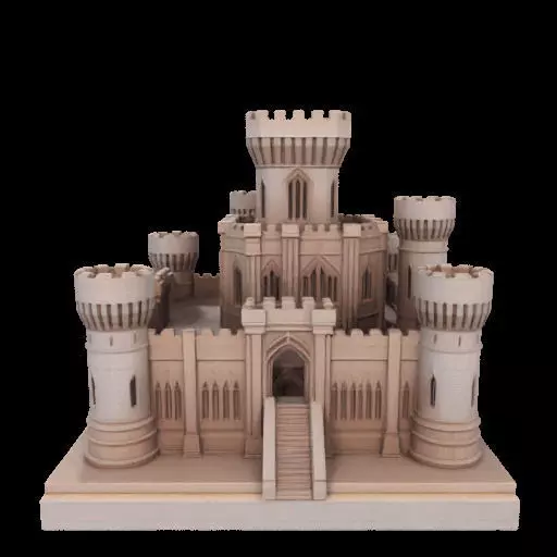 Architectural Medieval Castle Model 3D print model_1