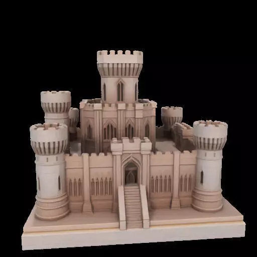 Architectural Medieval Castle Model 3D print model_29