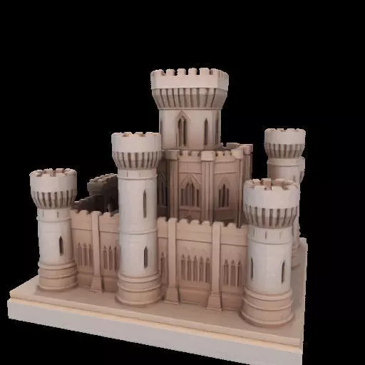 Architectural Medieval Castle Model 3D print model_15