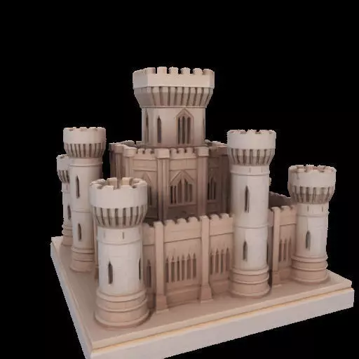 Architectural Medieval Castle Model 3D print model_10