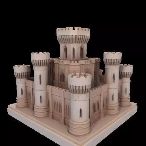 Architectural Medieval Castle Model 3D print model_12
