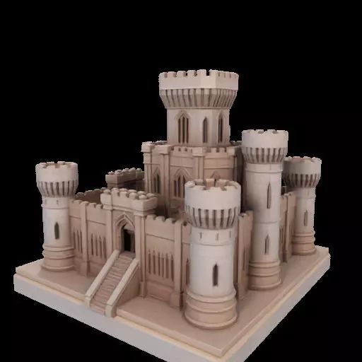 Architectural Medieval Castle Model 3D print model_21