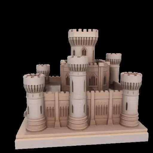 Architectural Medieval Castle Model 3D print model_17