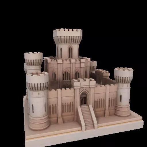 Architectural Medieval Castle Model 3D print model_30
