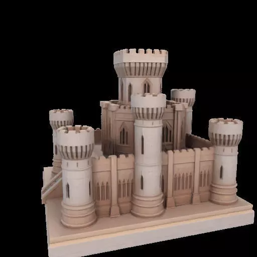 Architectural Medieval Castle Model 3D print model_18