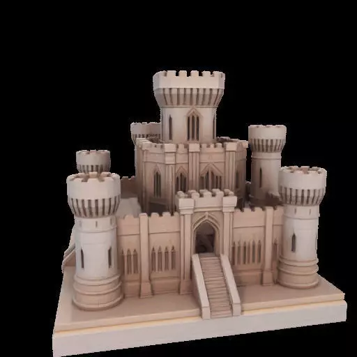 Architectural Medieval Castle Model 3D print model_2