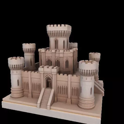 Architectural Medieval Castle Model 3D print model_27