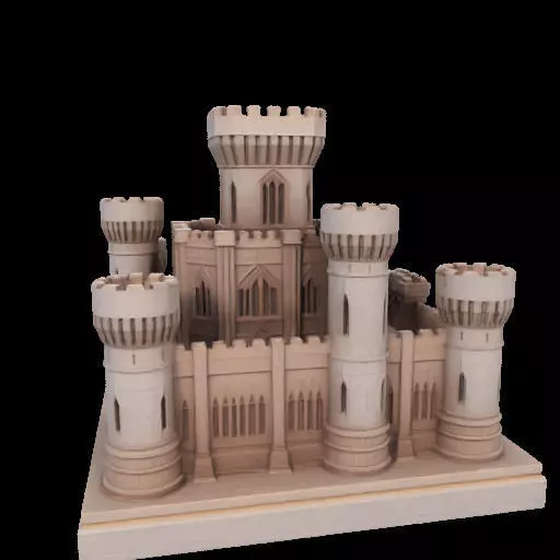 Architectural Medieval Castle Model 3D print model_9