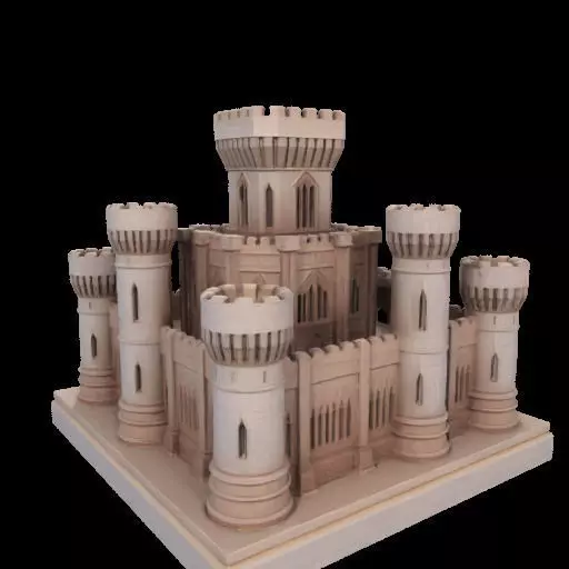 Architectural Medieval Castle Model 3D print model_11