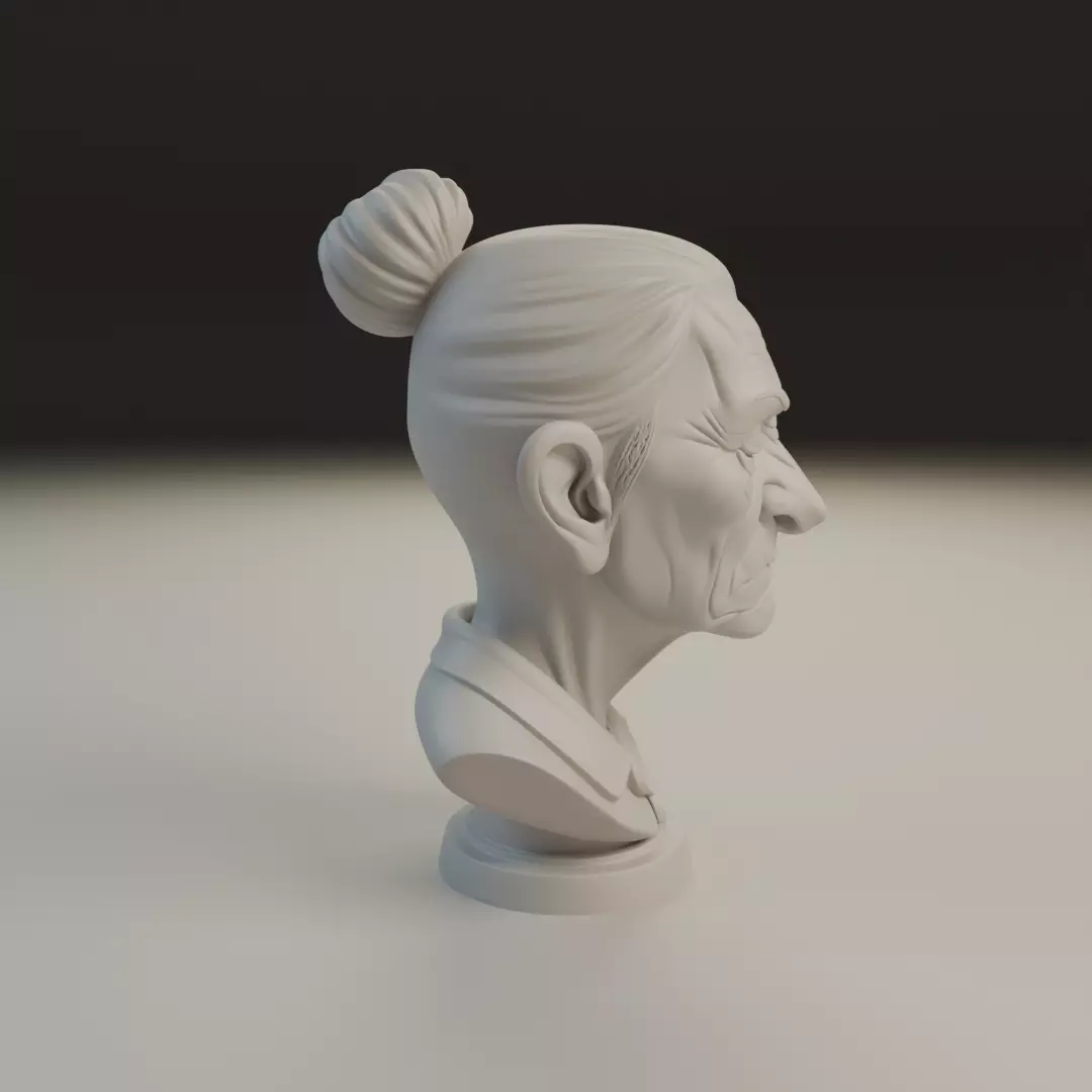 bust of old woman 3D print model_1