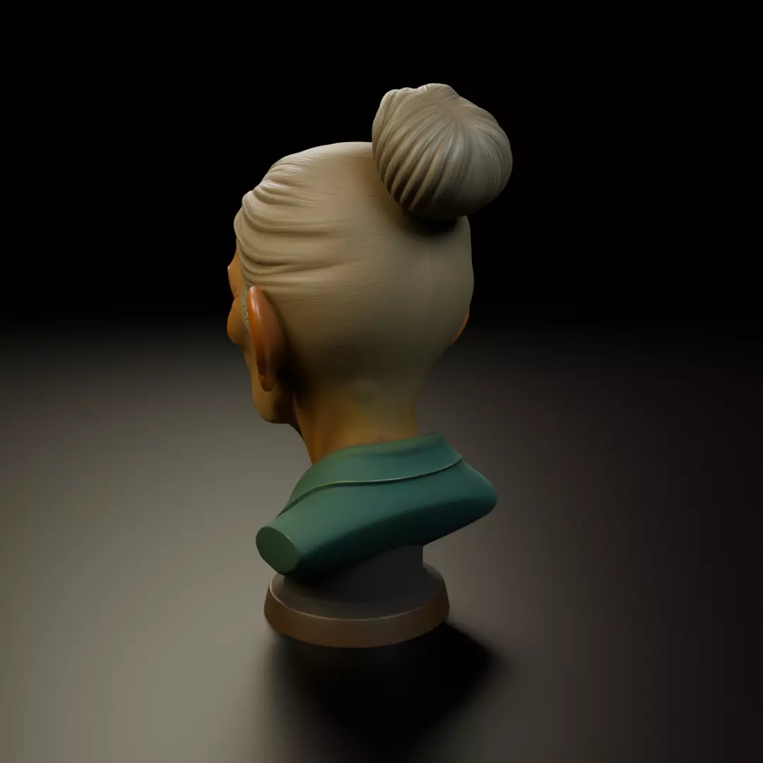 bust of old woman 3D print model_8