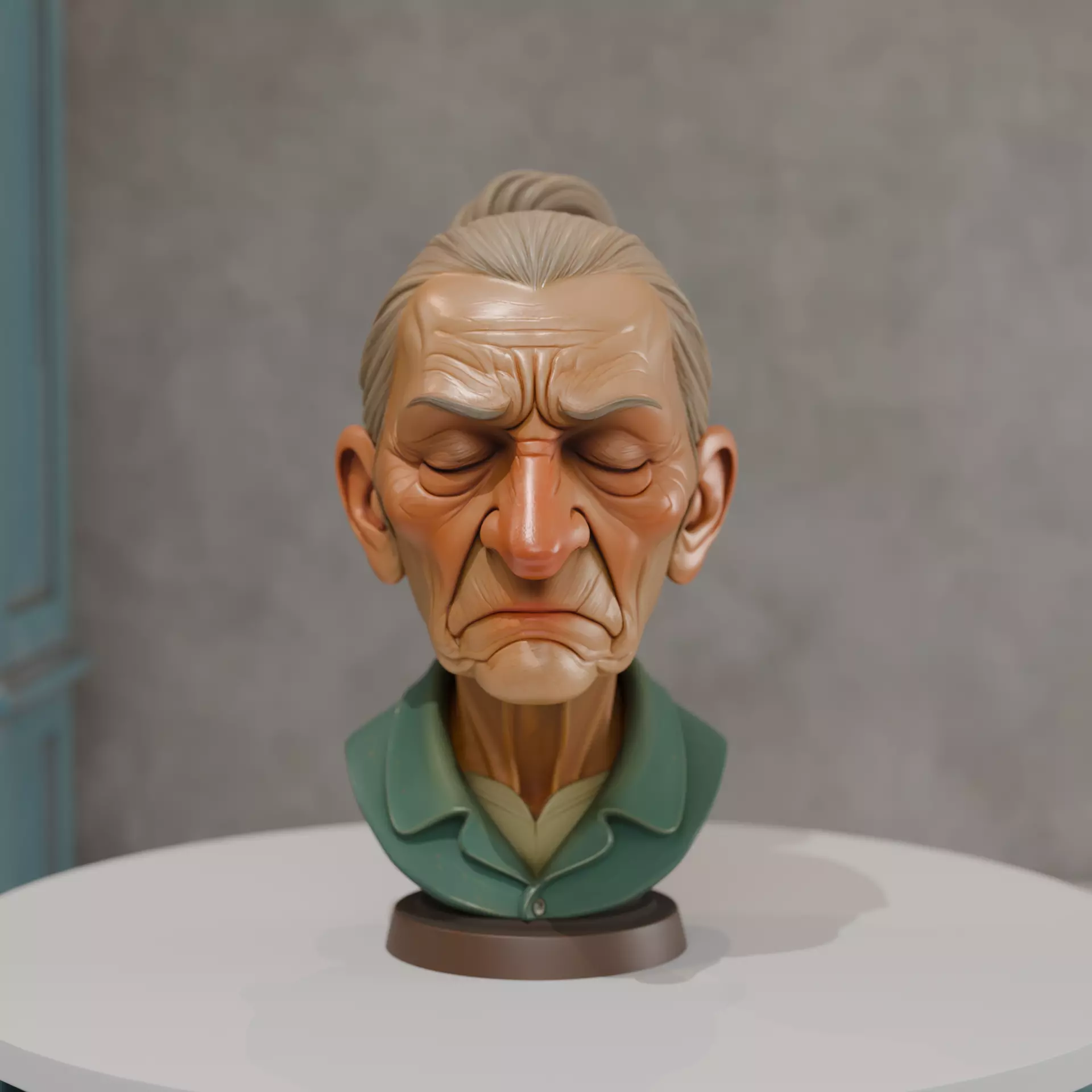 bust of old woman 3D print model_0