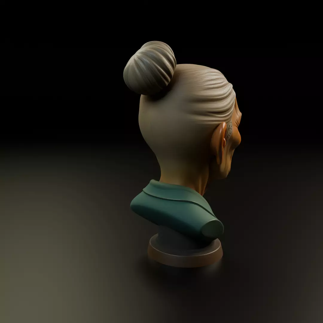 bust of old woman 3D print model_14
