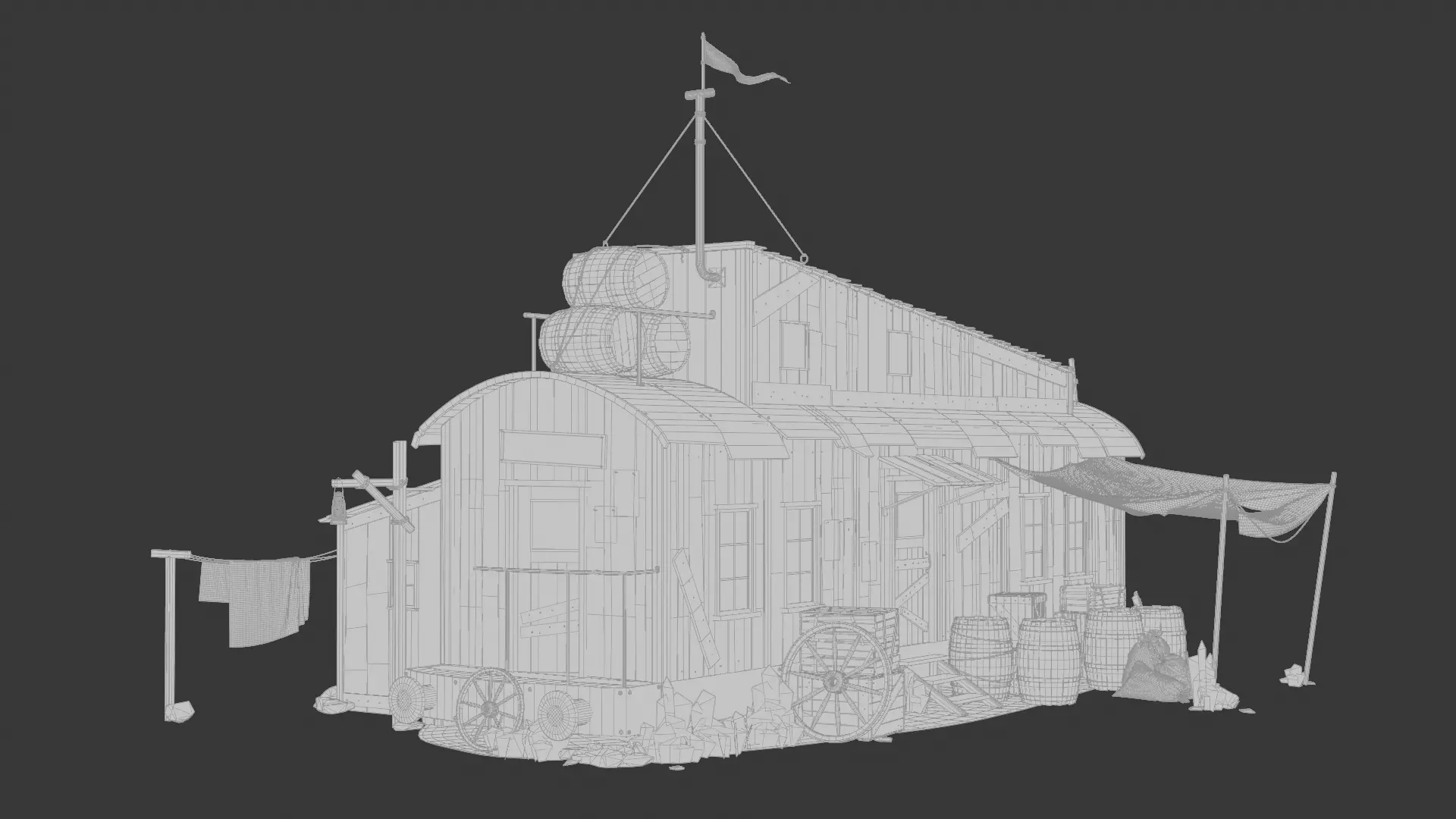 Wild West Building House 3D model_1