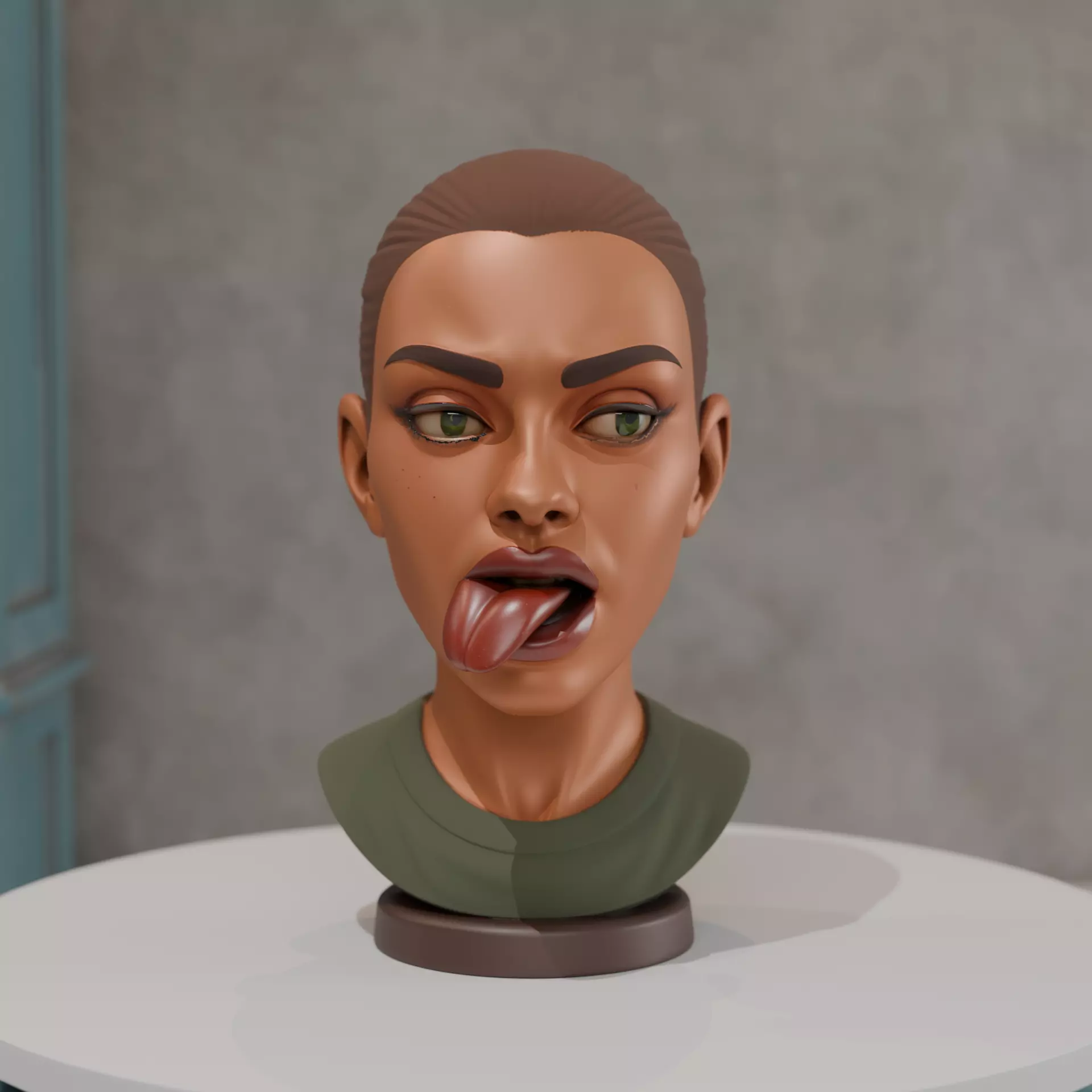 bust of old woman 3D print model_0