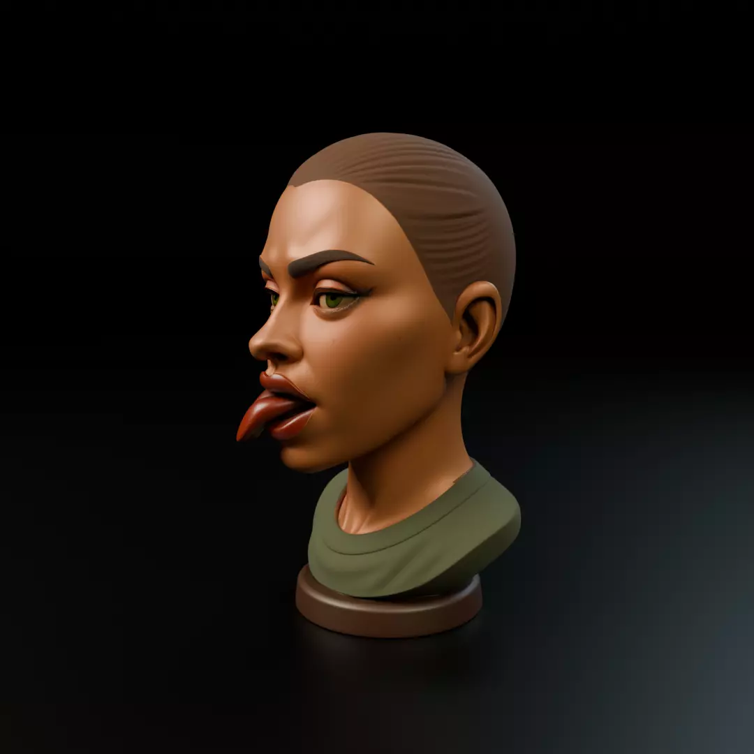 bust of old woman 3D print model_10