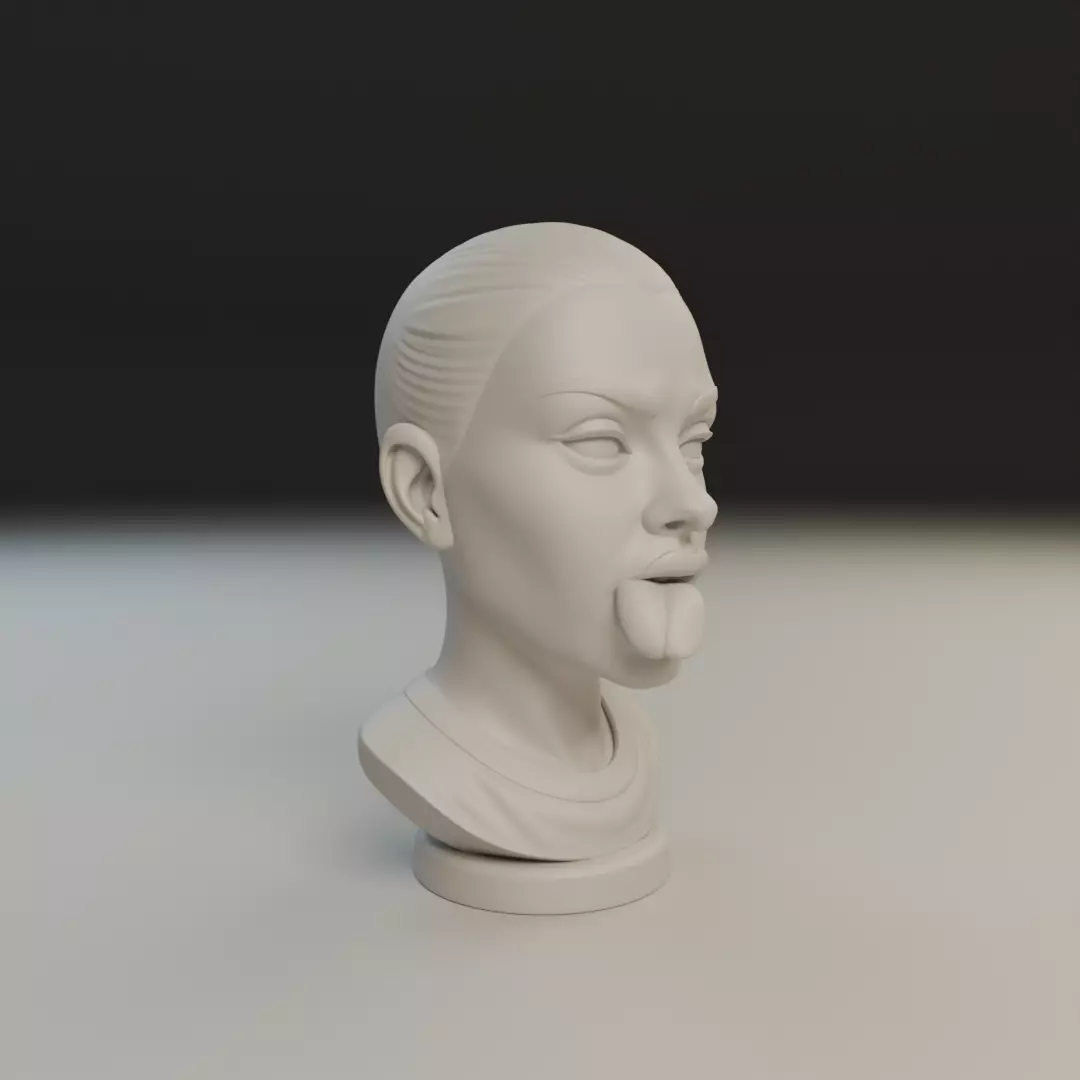 bust of old woman 3D print model_11