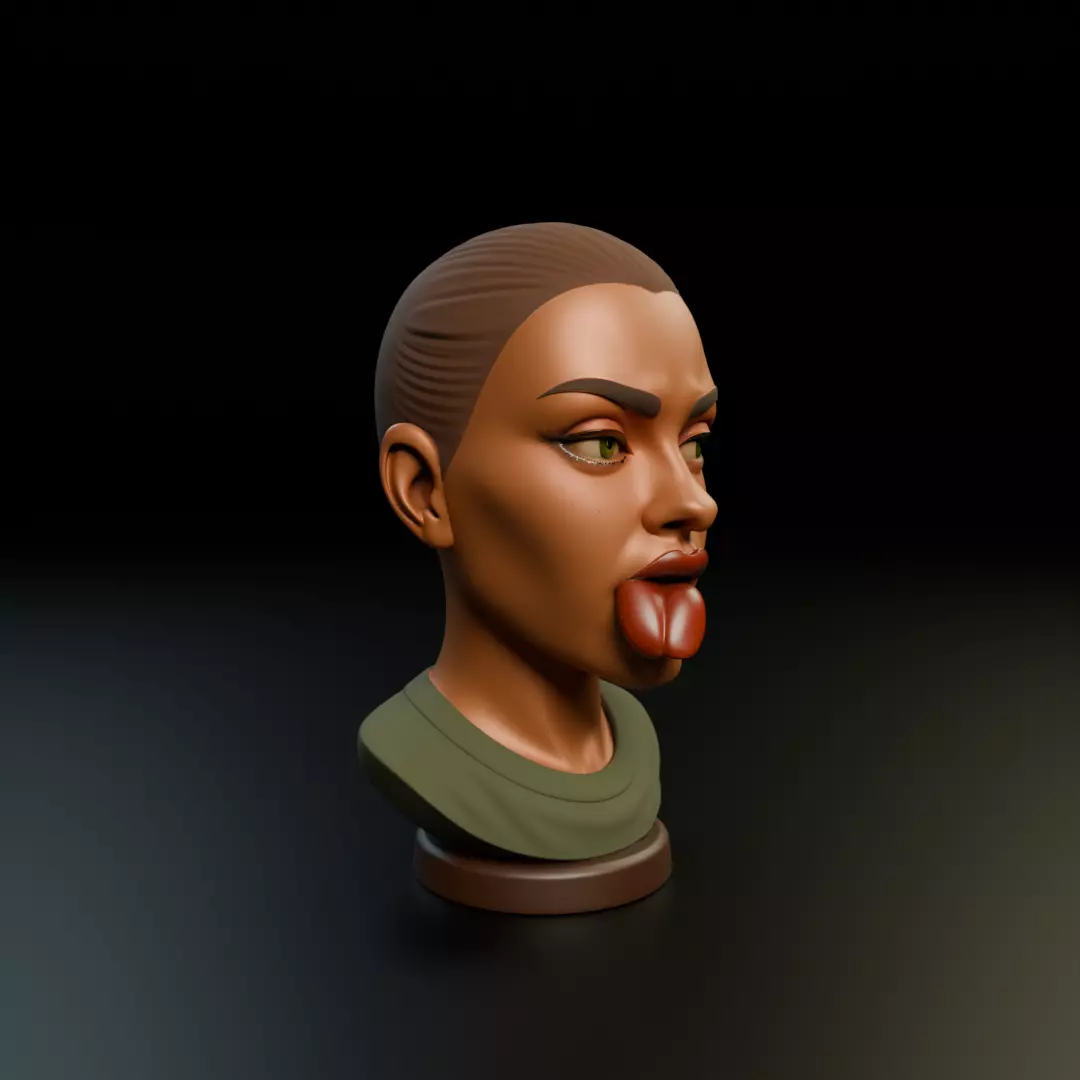 bust of old woman 3D print model_12