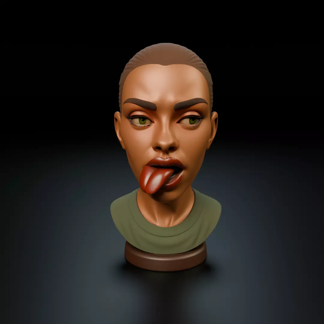 bust of old woman 3D print model_16