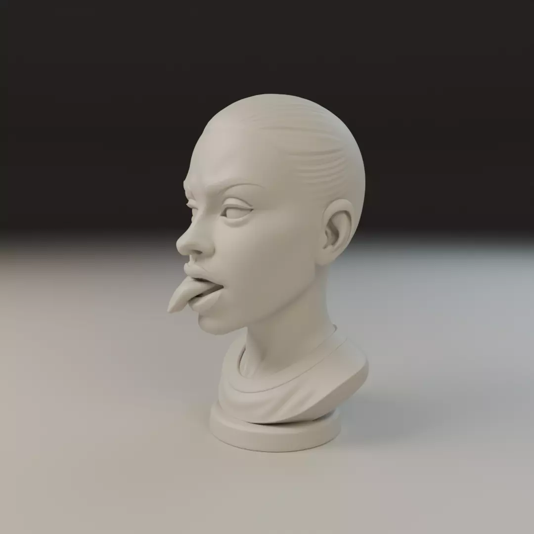 bust of old woman 3D print model_9