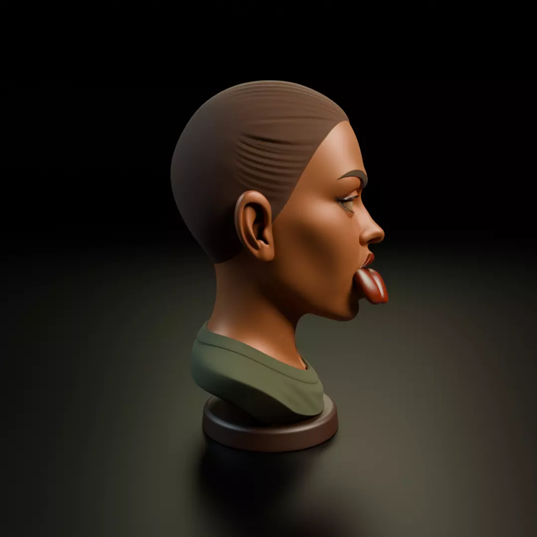 bust of old woman 3D print model_2