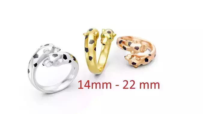 Panther Ring Small Double Head 14mm-22mm