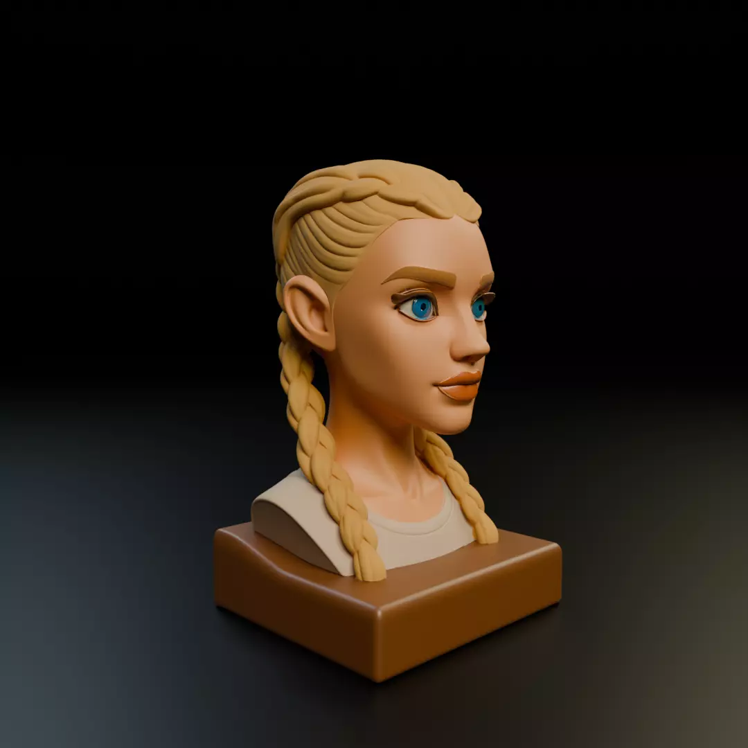 bust of woman 3D print model_12