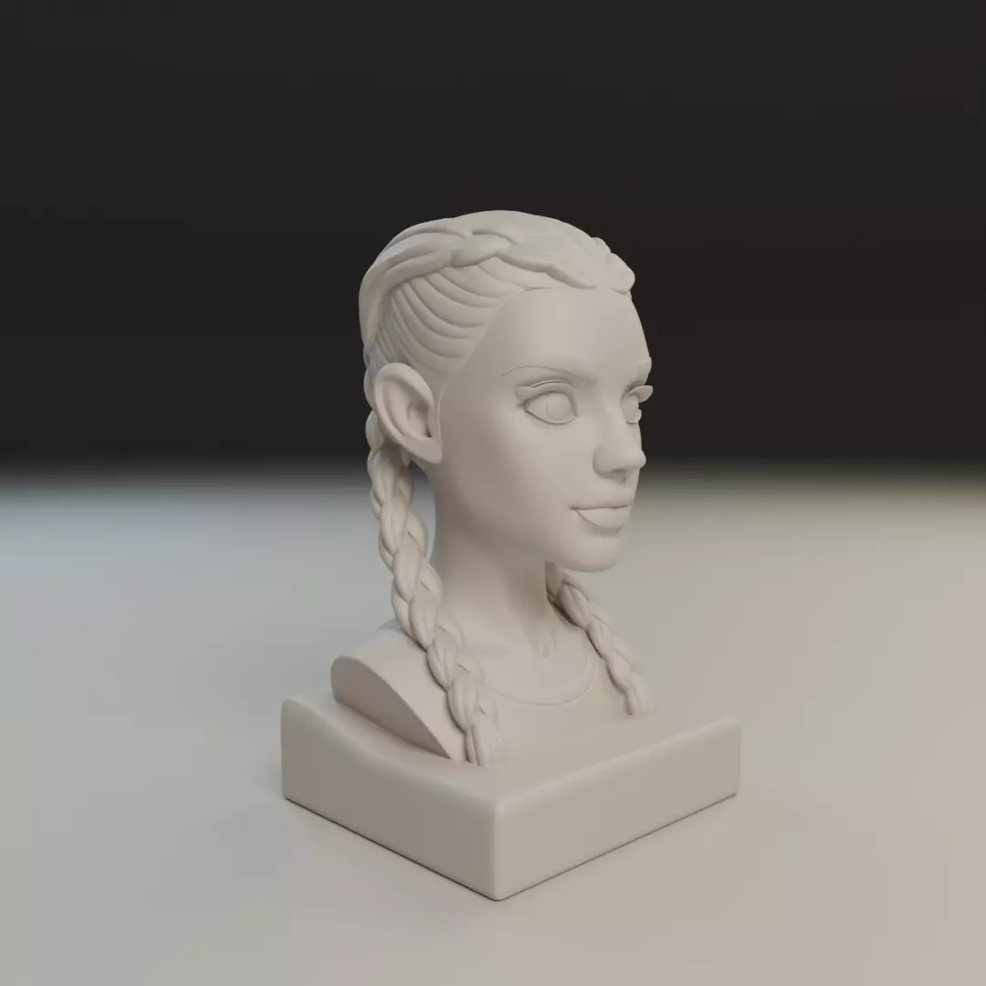 bust of woman 3D print model_11