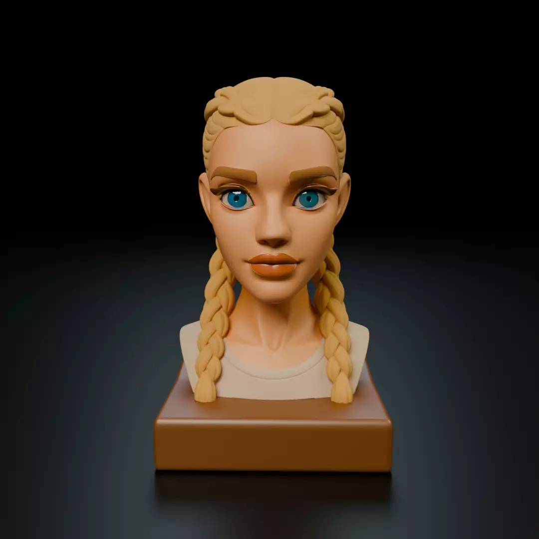 bust of woman 3D print model_16